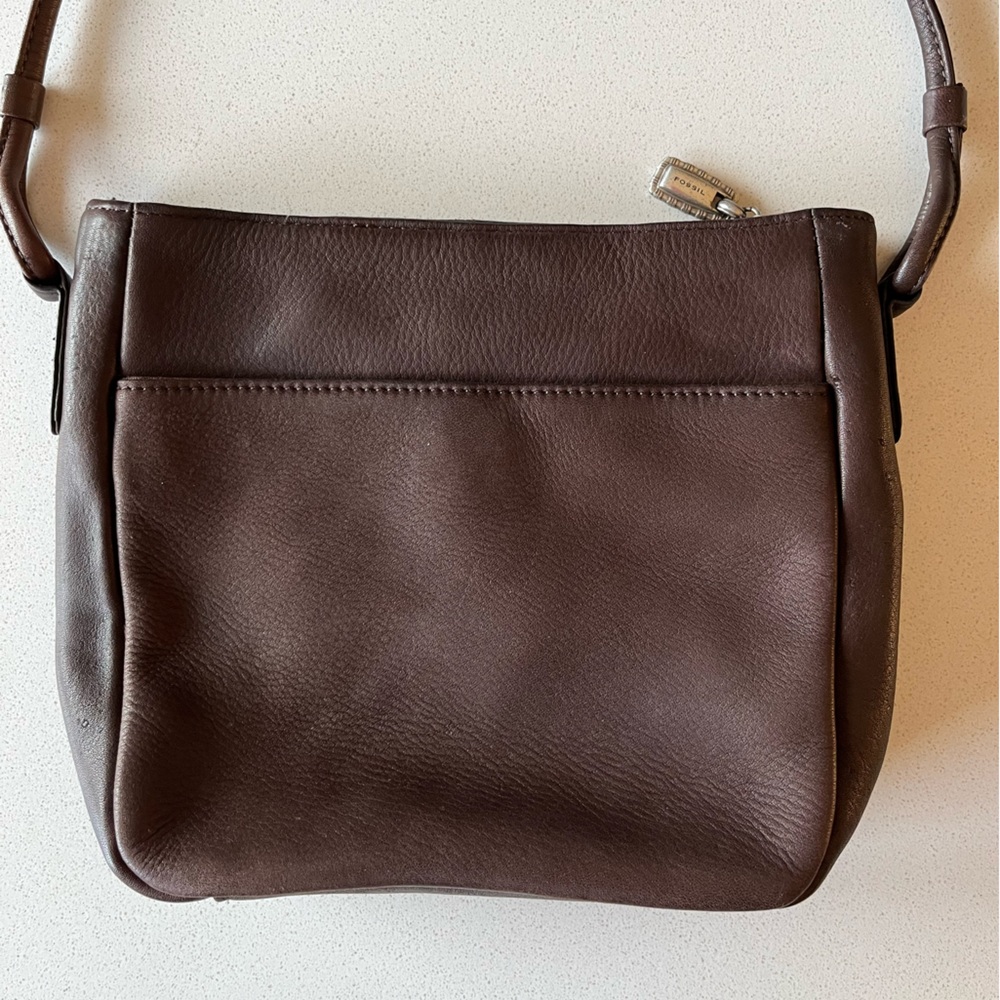 Fossil Brown Leather Shoulder Bag